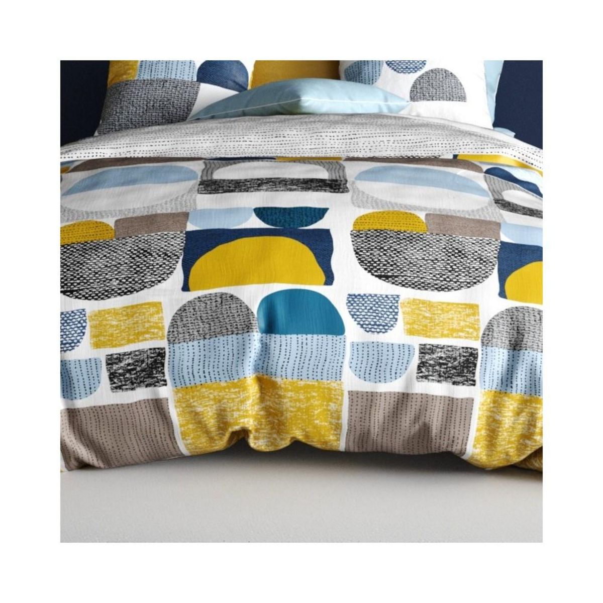 ATELIER DU COTON Housse de couette 240x220 ASTRA + 2 taies coton 57 fils