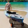 HOMCOM Chariot de transport pour kayak paddle canoë - largeur réglable - 2 sangles fournies - alu. noir rouge