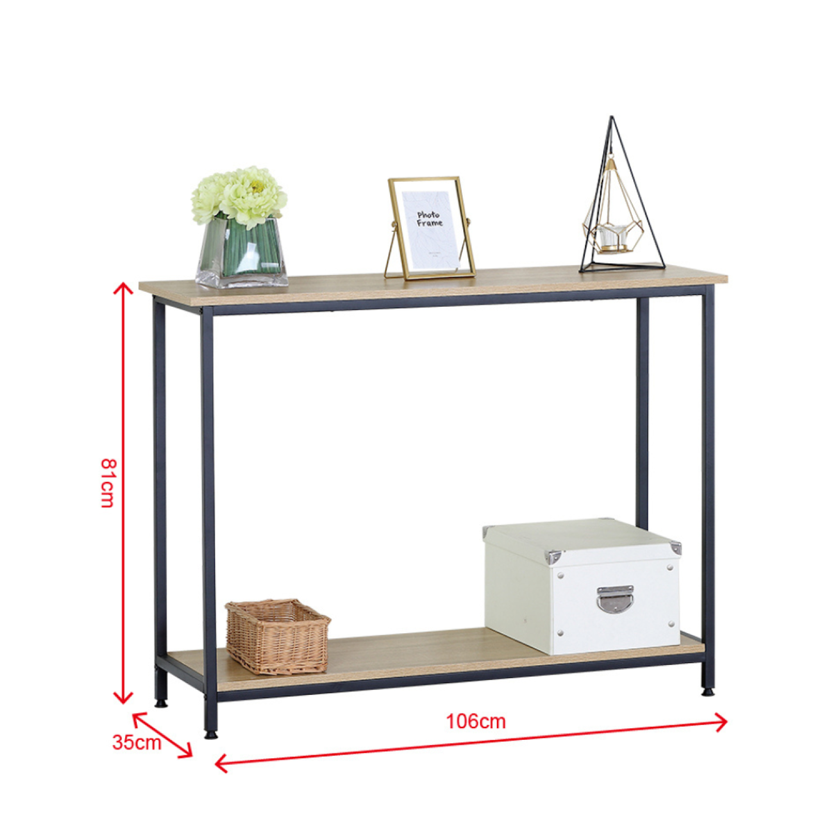 CONCEPT USINE Console rectangle 106x35cm chêne DOORA