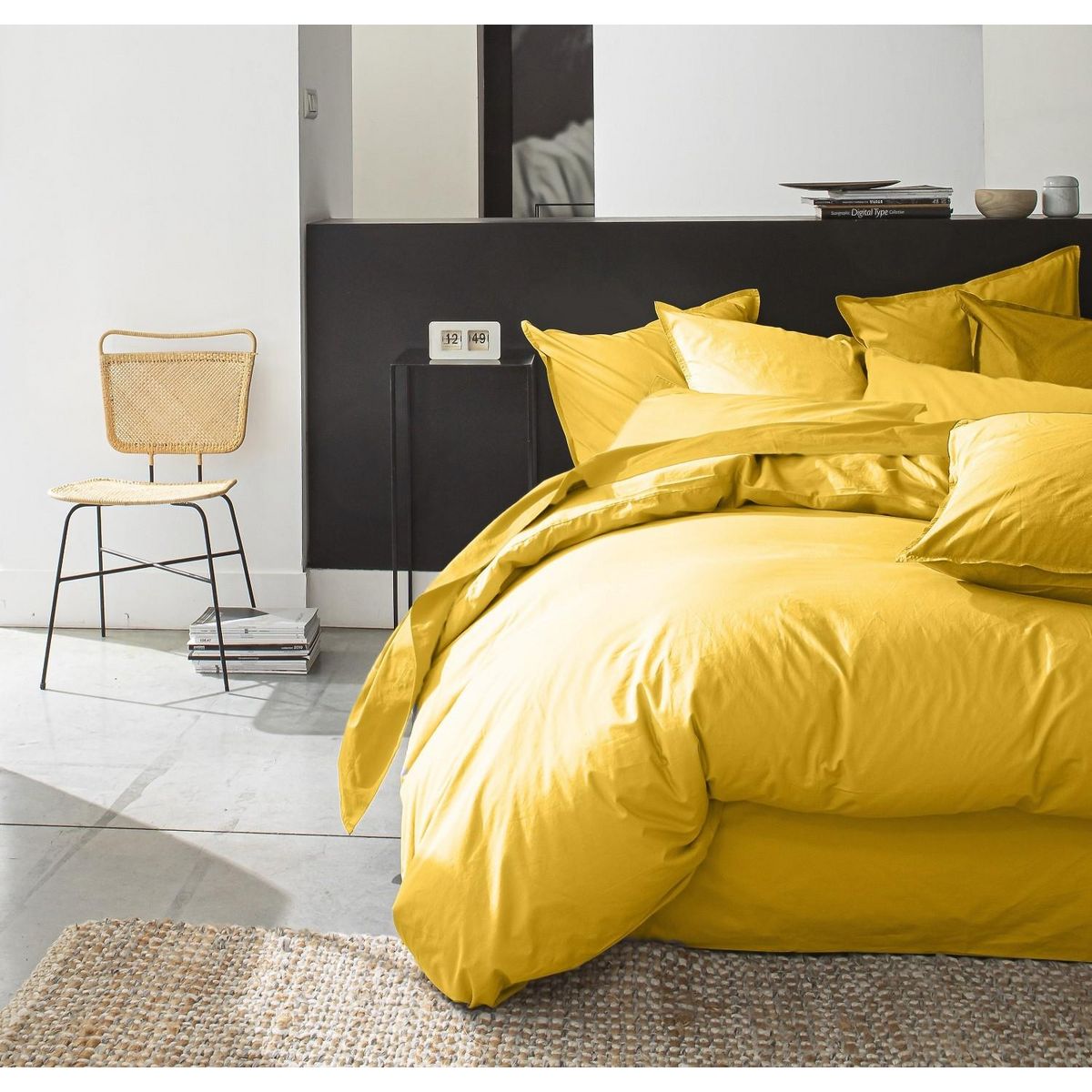 BATON ROUGE Housse de couette 100% percale de coton lavé 80fils/cm2