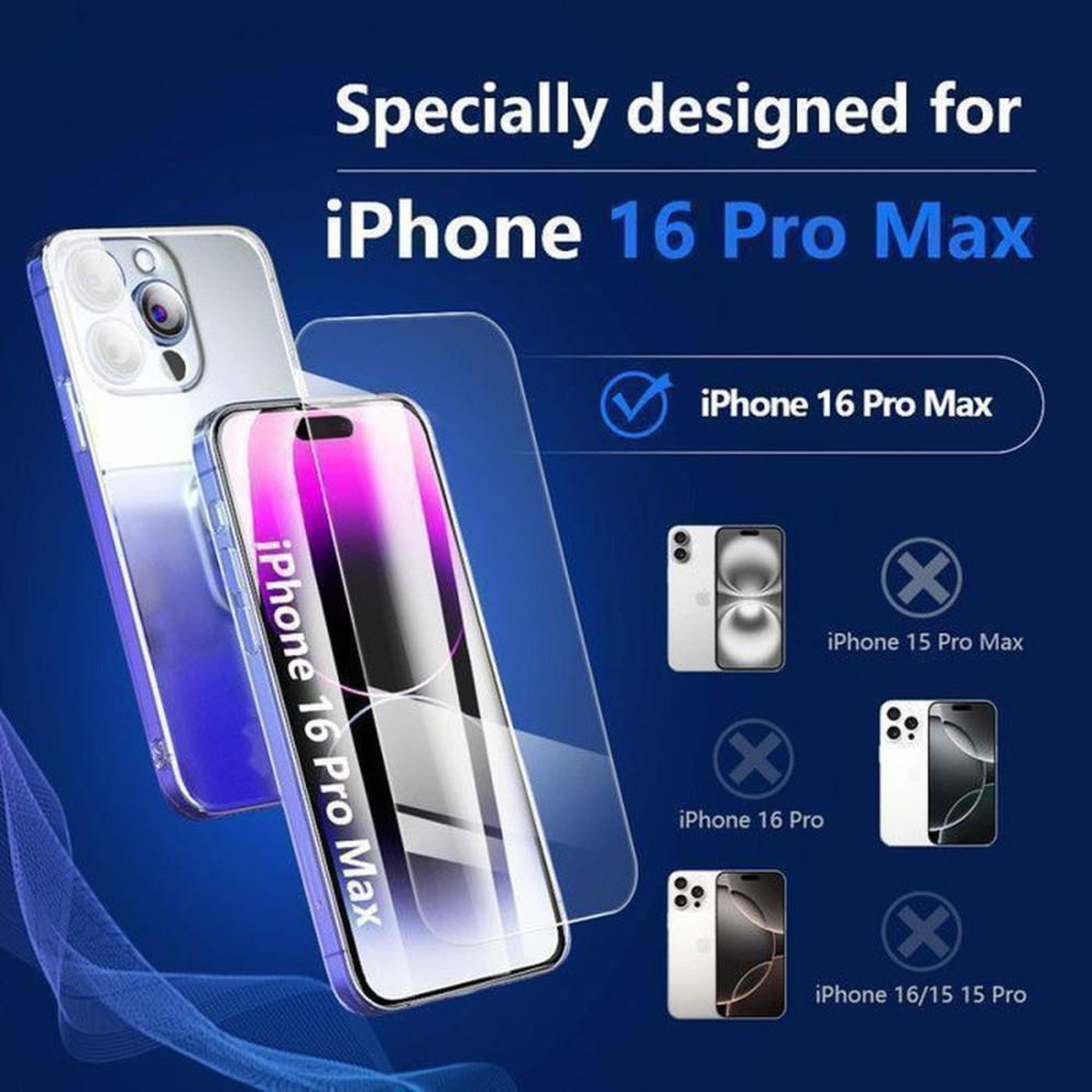 Voir la diapositive 6 : Film de protection écran en verre trempé pour iPhone 16 Pro Max 6,9  9H transparent, anti-rayures et anti-choc, 2 pièces
