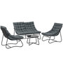 Voir la diapositive 1 : OUTSUNNY Salon de jardin 4 places 4 pièces grand confort