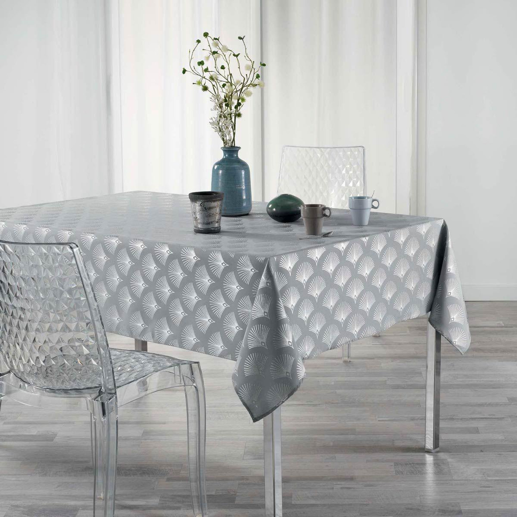 Douceur d'Intérieur Nappe rectangle  goldy  150x240cm gris
