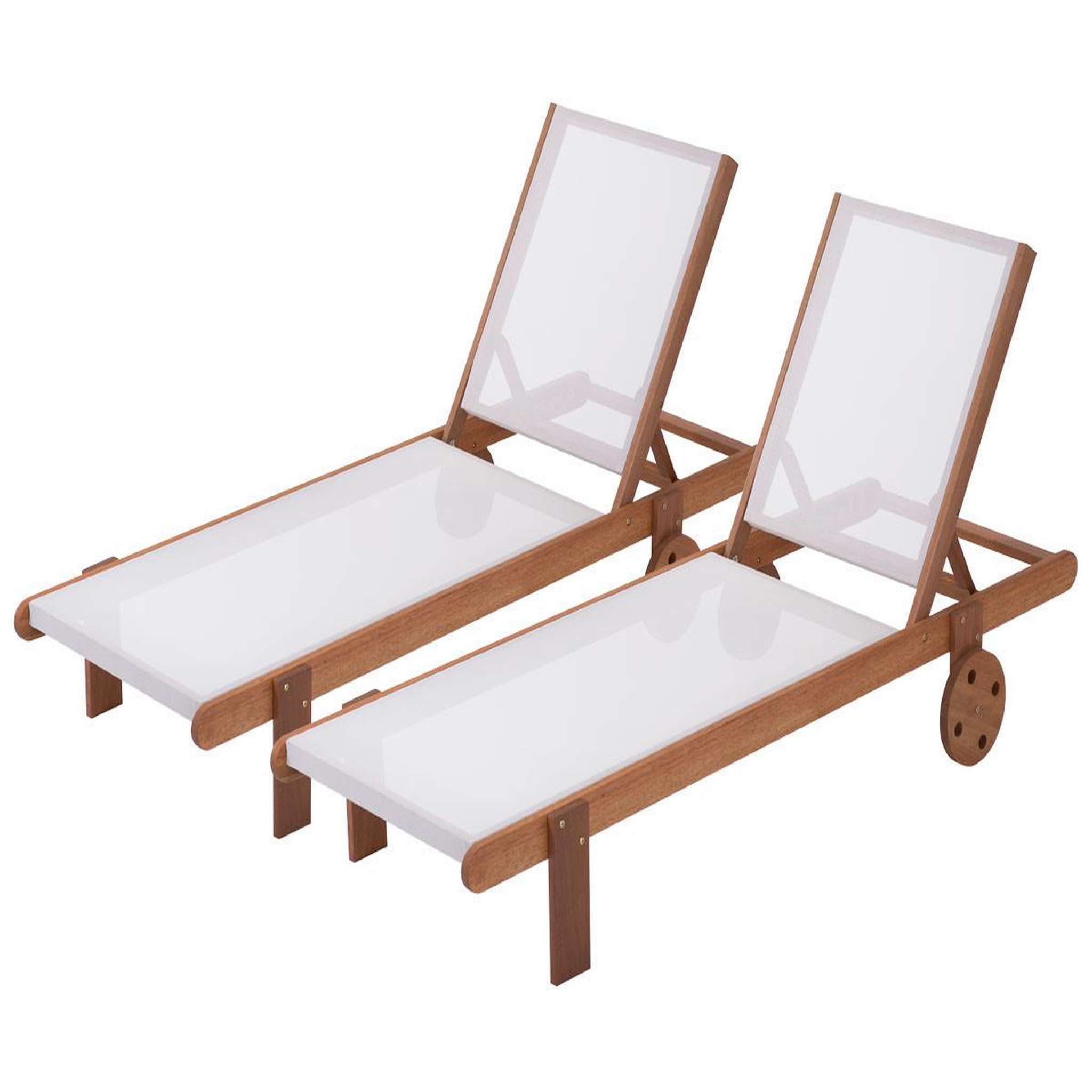 Voir la diapositive 1 : Habitat et Jardin Lot de 2 bains de soleil en bois exotique  saïgon  - maple - ecru
