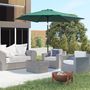 Voir la diapositive 2 : OUTSUNNY Parasol inclinable de jardin balcon terrasse manivelle toile polyester imperméabilisée haute densité 180 g/m² Ø2,7 x 2,35H m alu vert