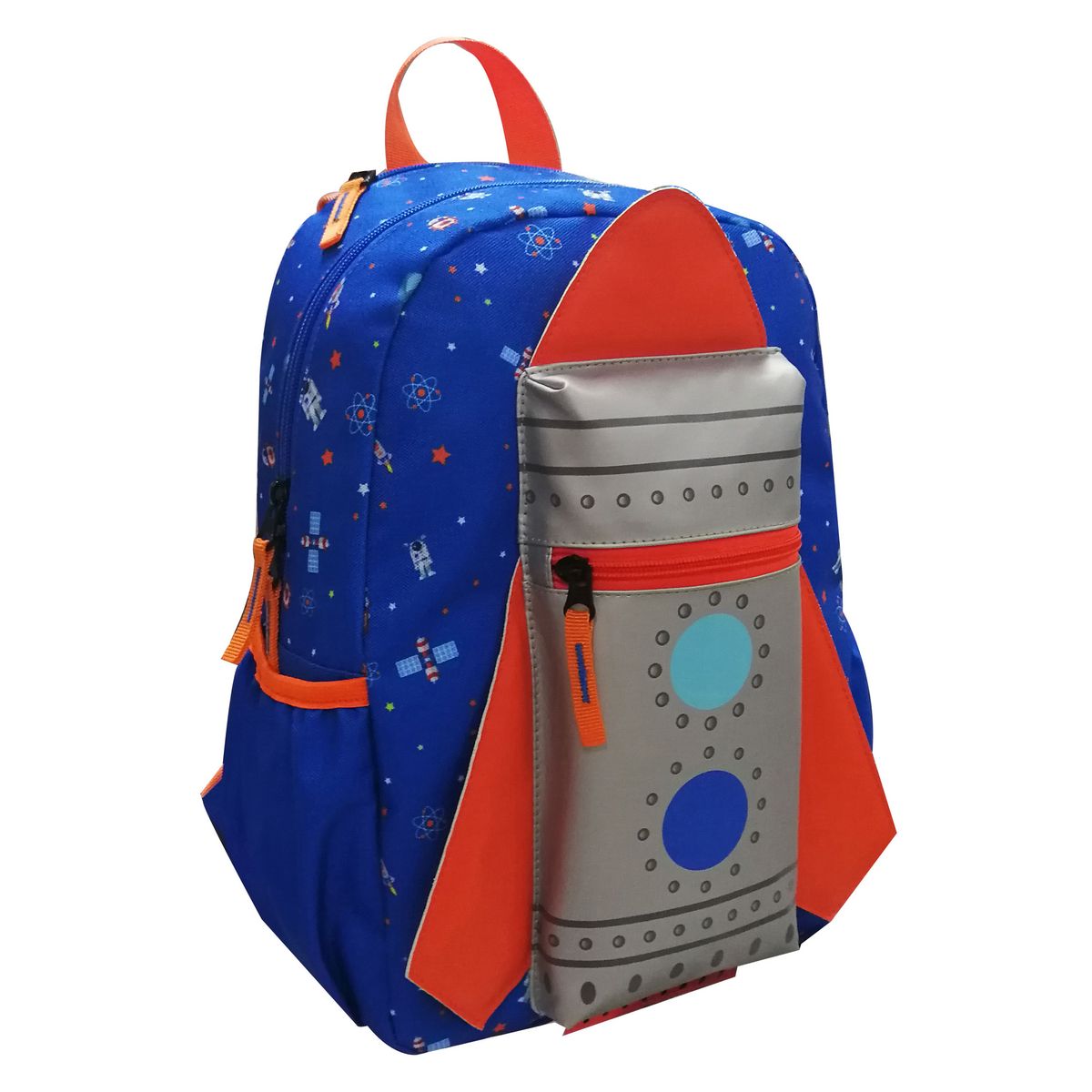 AUCHAN Sac à goûter maternelle avec capuche polyester multicolore COSMONAUTE