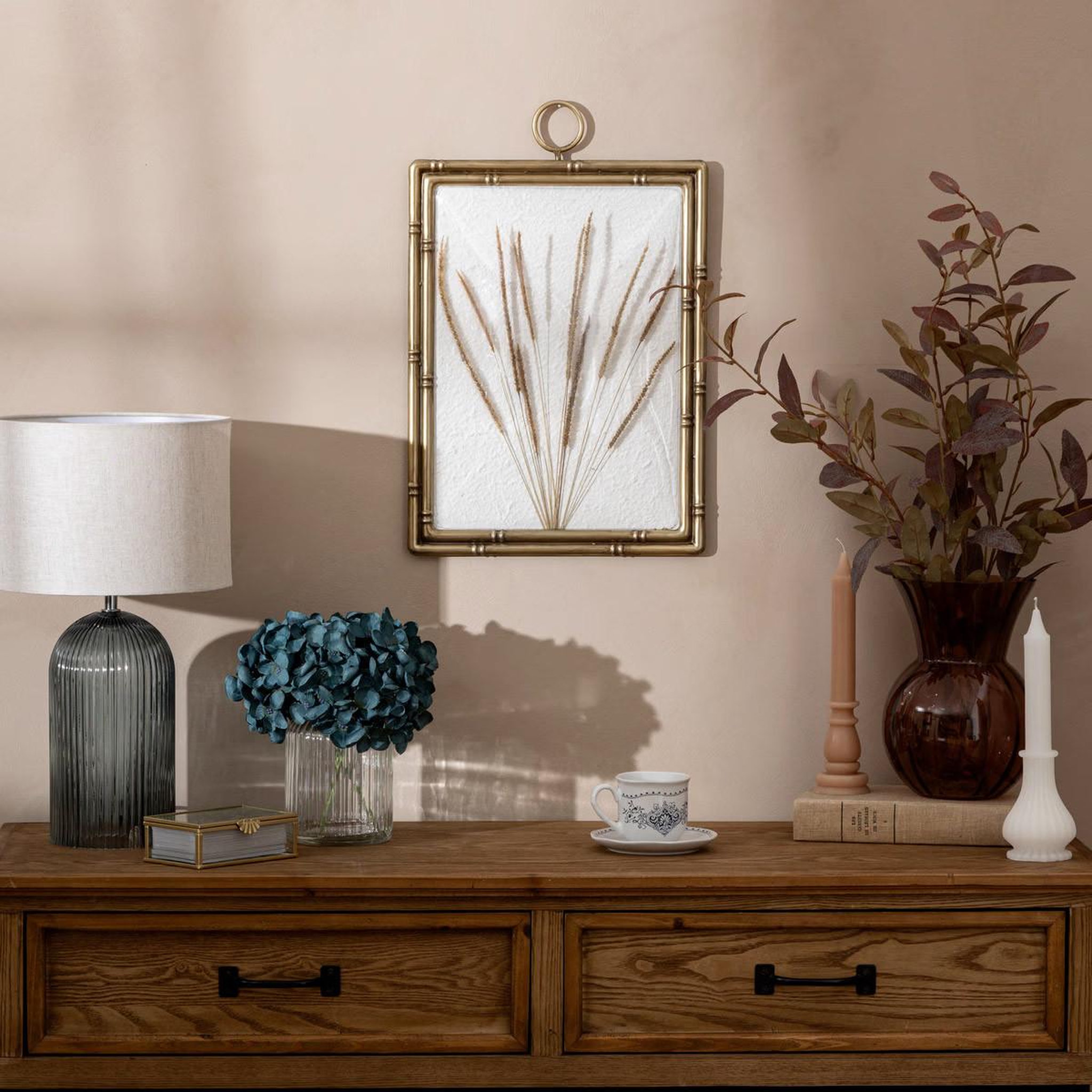 Voir la diapositive 5 : ATMOSPHERA Déco murale bombée tiges  jonas  47cm marron