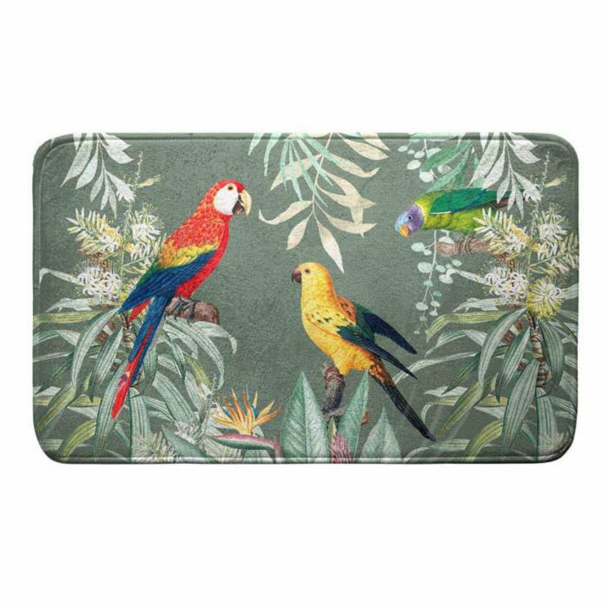 Paris Prix Tapis de Bain Imprimé  Safia  45x75cm Vert