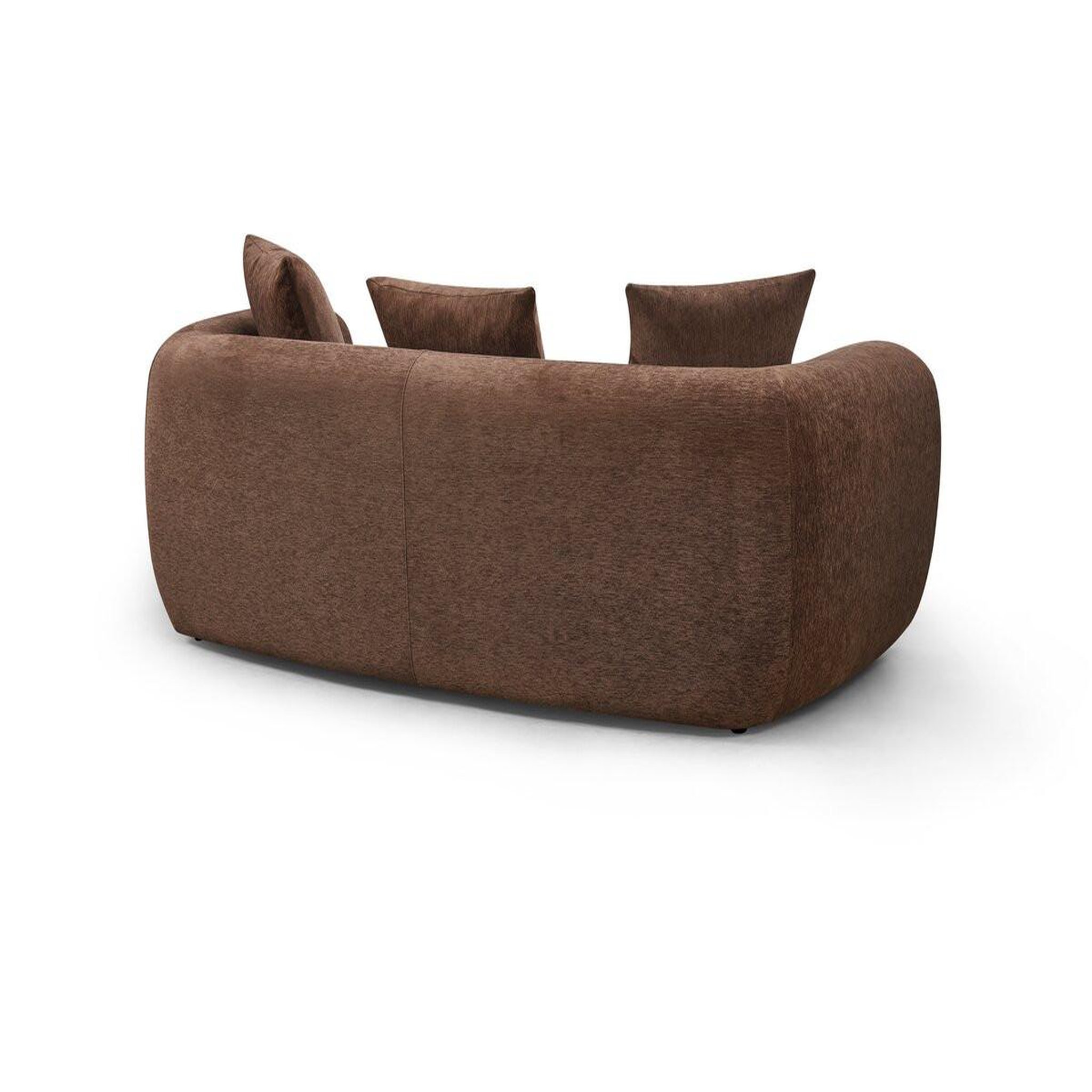 Voir la diapositive 4 : Habitat et Jardin Canapé droit style bubble en tissu texturé  la fayette  - 3 places - marron