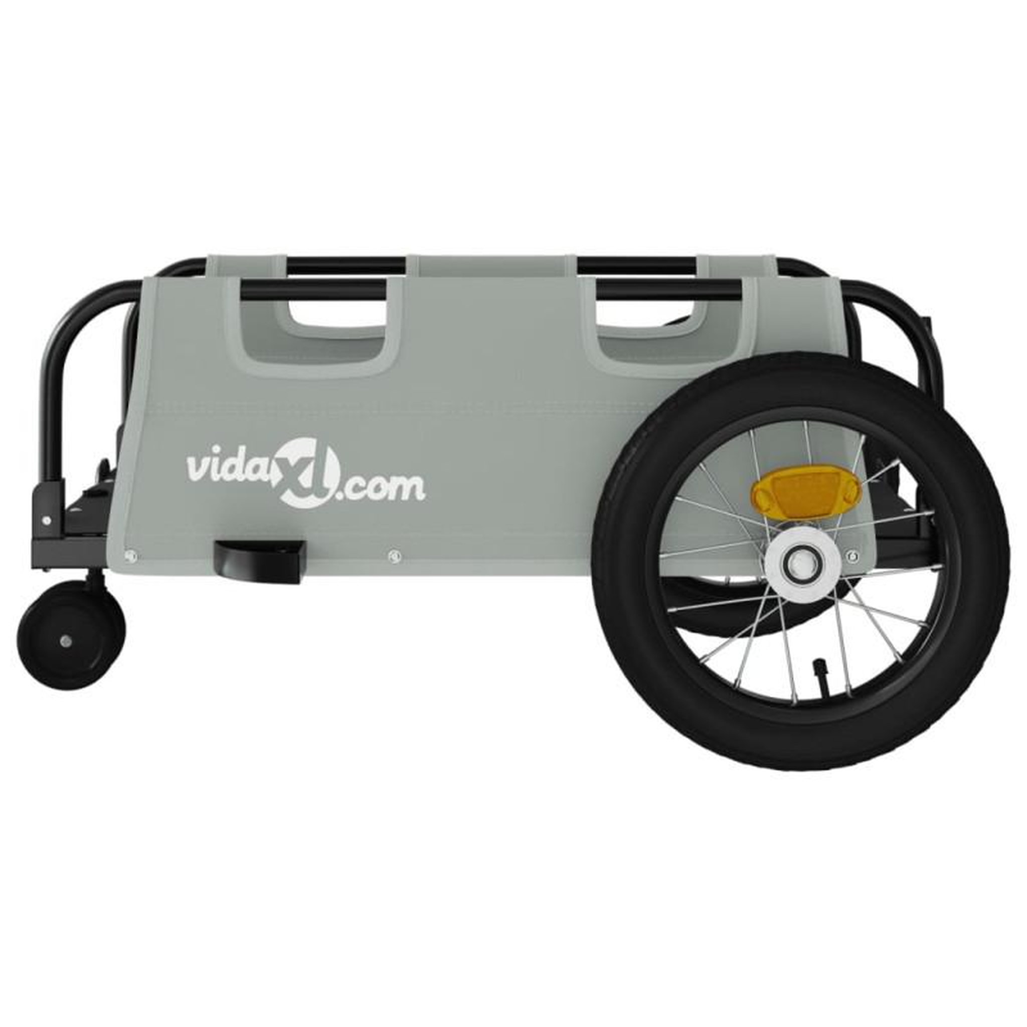 Voir la diapositive 6 : VIDAXL Remorque de vélo gris tissu oxford et fer