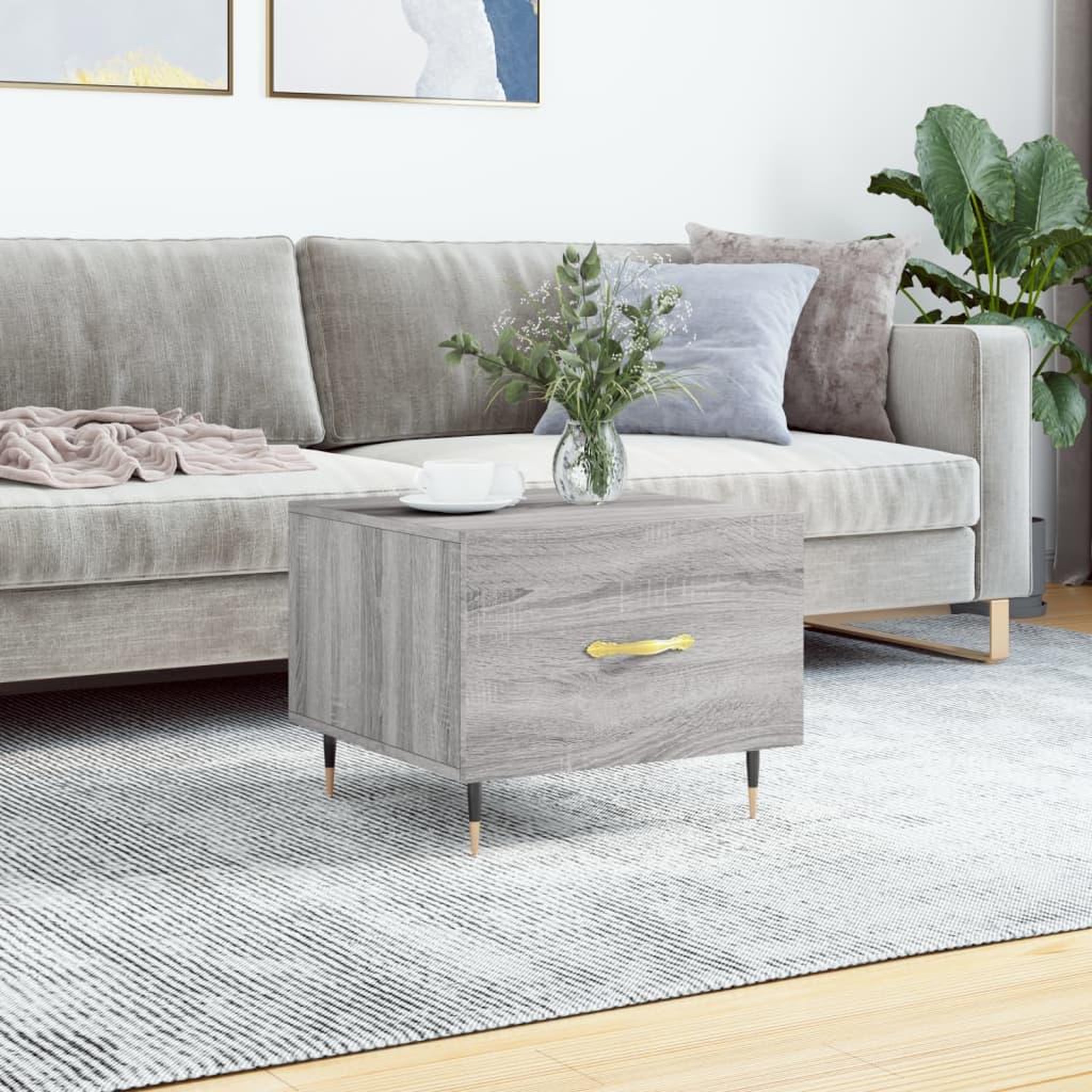 VIDAXL Table basse Sonoma gris 50x50x40 cm Bois d'ingenierie