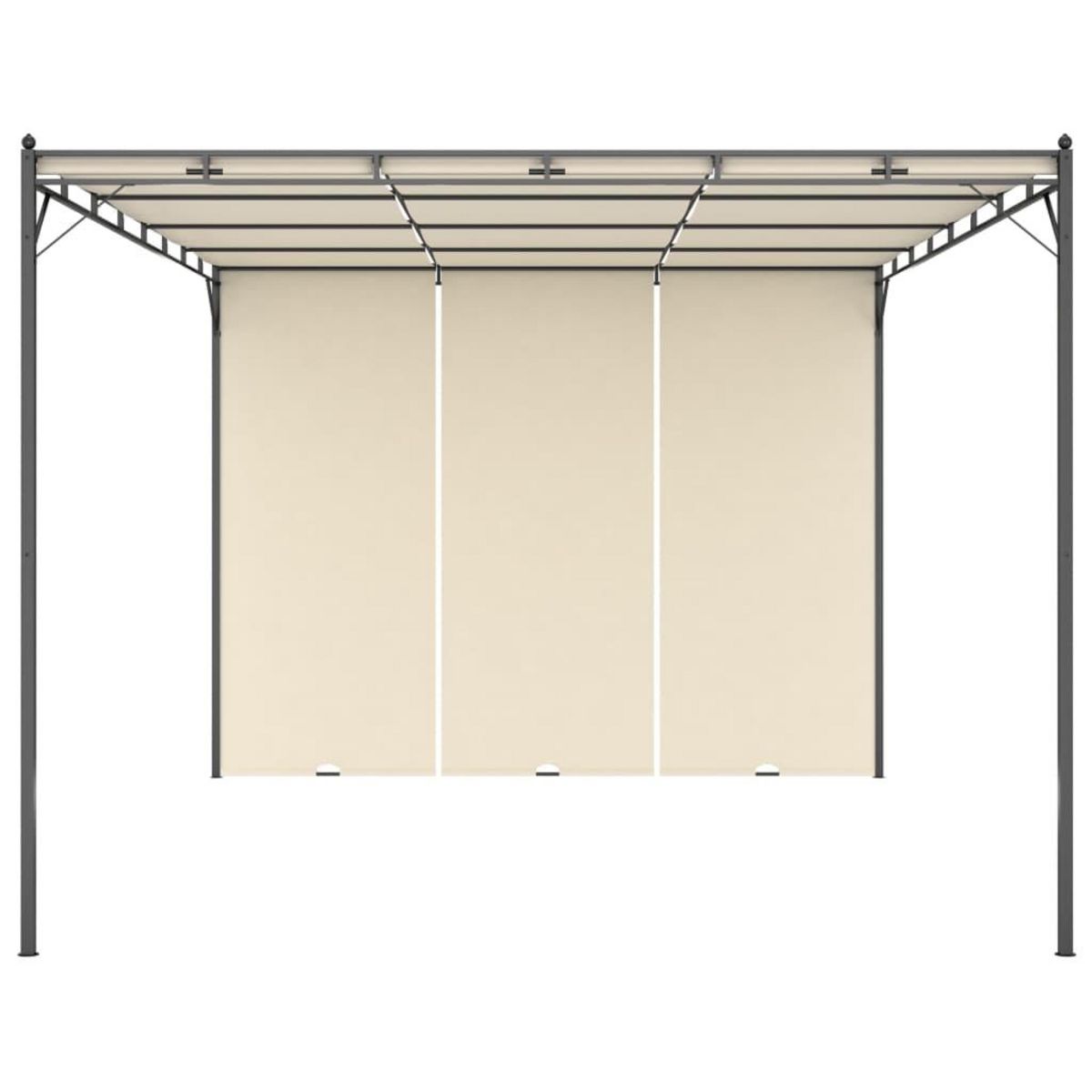 VIDAXL Belvedere de jardin avec rideau lateral 4x3x2,25 m Creme