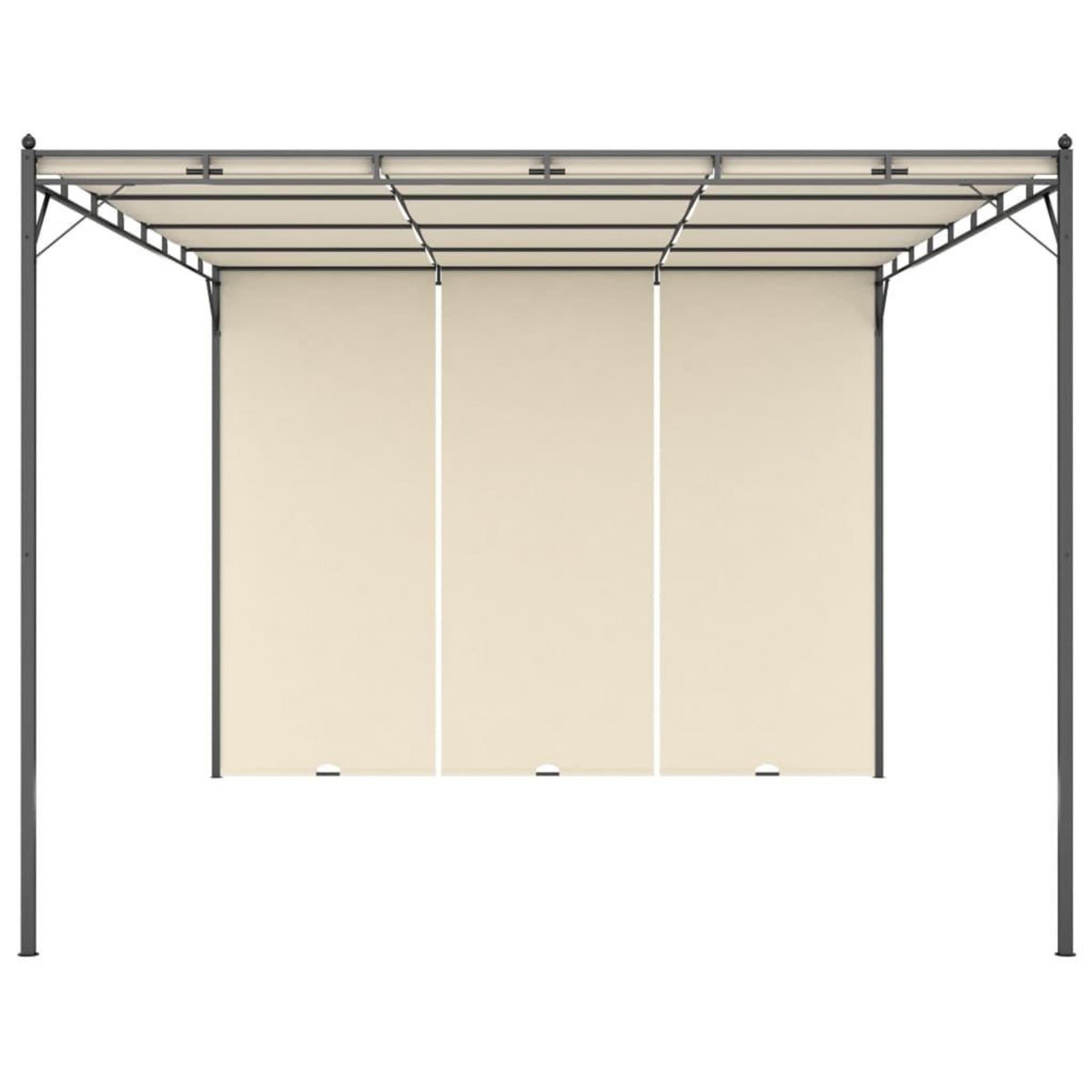 VIDAXL Belvedere de jardin avec rideau lateral 4x3x2,25 m Creme