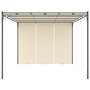 Voir la diapositive 2 : VIDAXL Belvedere de jardin avec rideau lateral 4x3x2,25 m Creme
