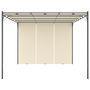 Voir la diapositive 2 : VIDAXL Belvedere de jardin avec rideau lateral 4x3x2,25 m Creme