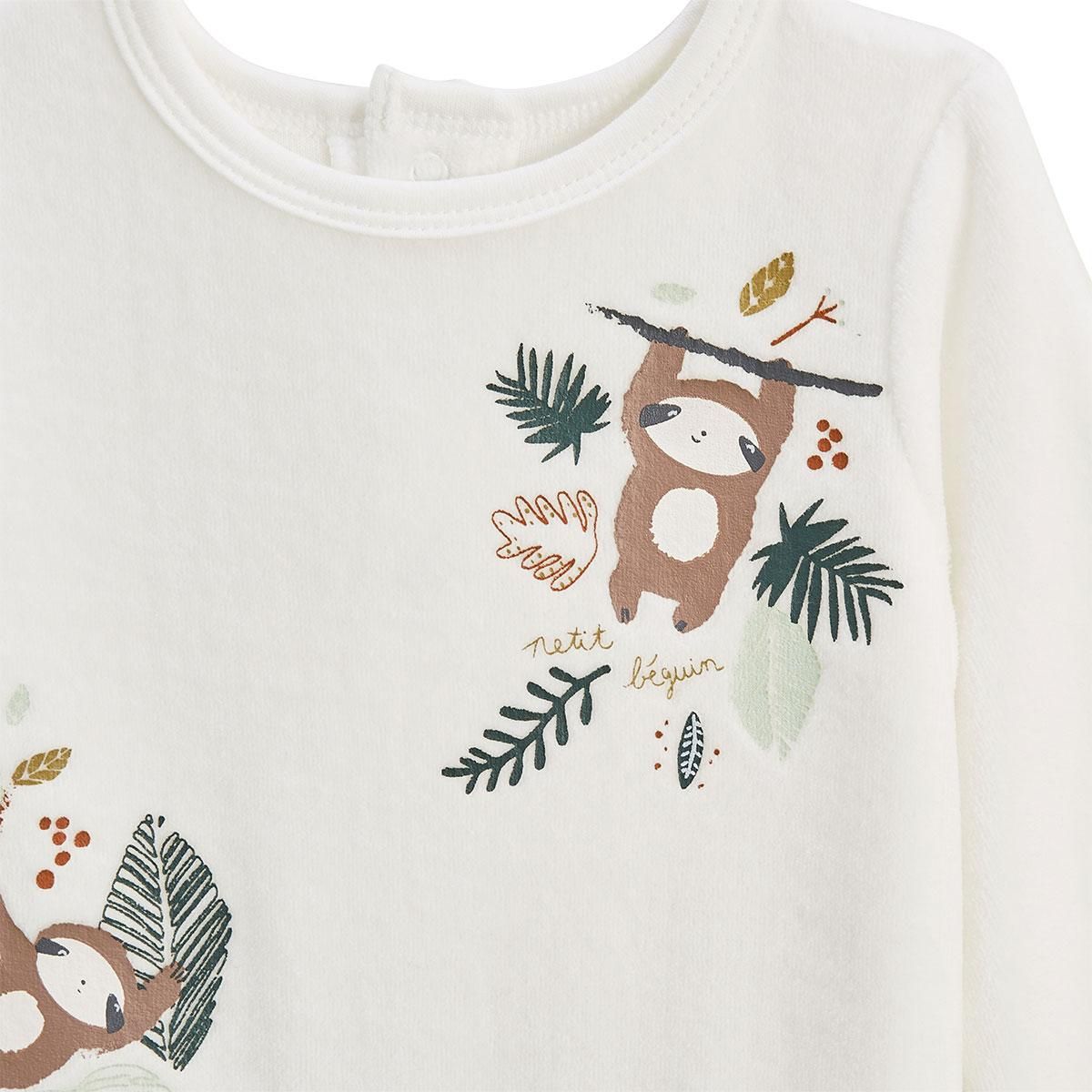 Petit Béguin Pyjama bébé en velours Cache-cache