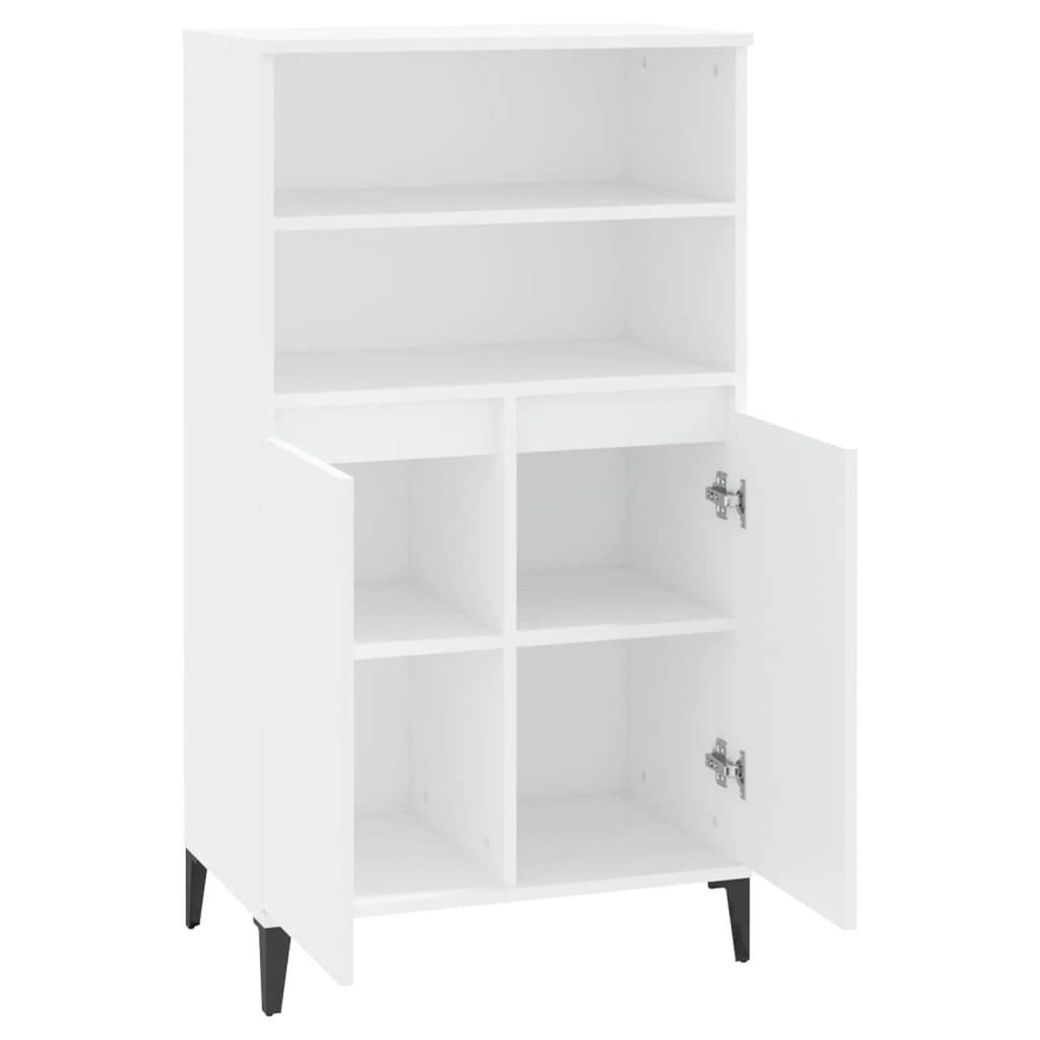 Voir la diapositive 4 : VIDAXL Buffet haut Blanc 60x36x110 cm Bois d'ingenierie