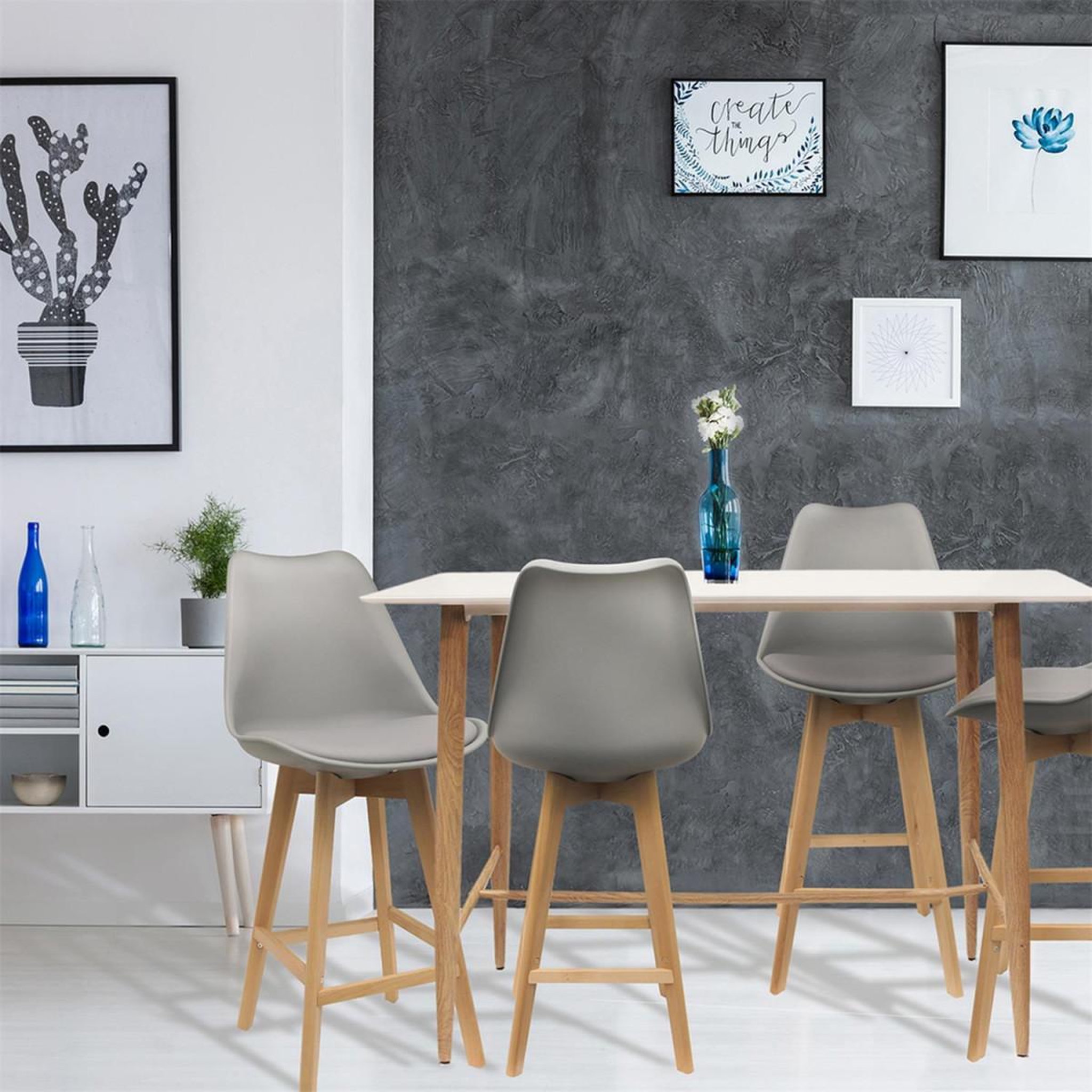 Voir la diapositive 5 : The Home Deco Factory Lot de 2 chaises de bar  ombra  105cm gris