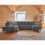 Voir la diapositive 1 : BEST MOBILIER Lena - canapé d'angle panoramique convertible - avec coffre - 7 places - gauche