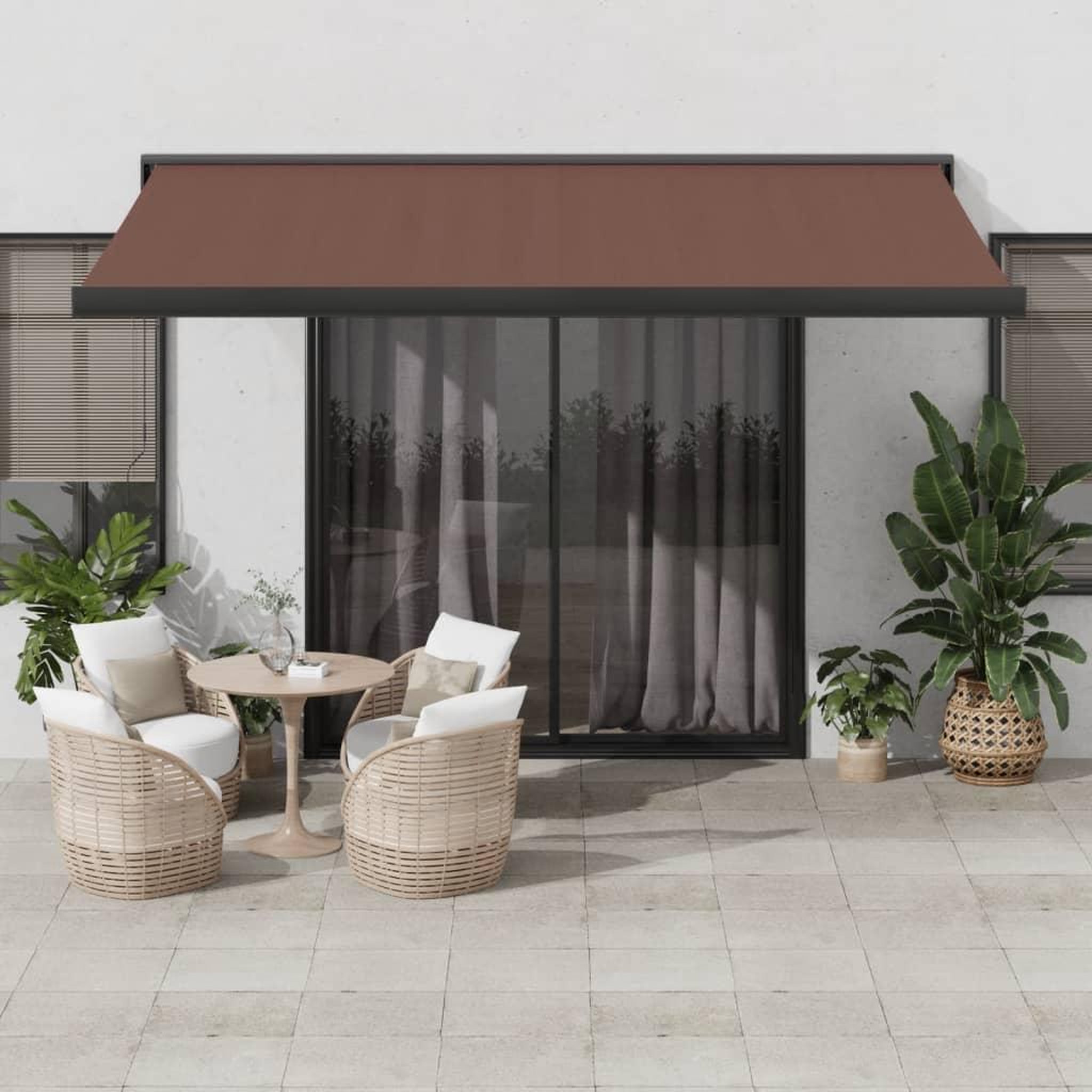 VIDAXL Auvent manuel retractable marron 450x300 cm