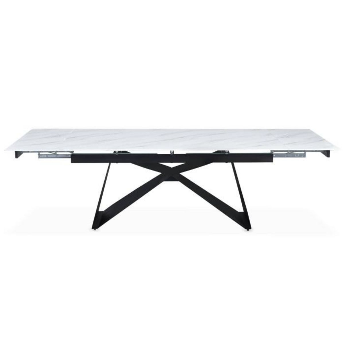 Paris Prix Table de Repas Extensible  Nayla  180-260cm Blanc & Noir