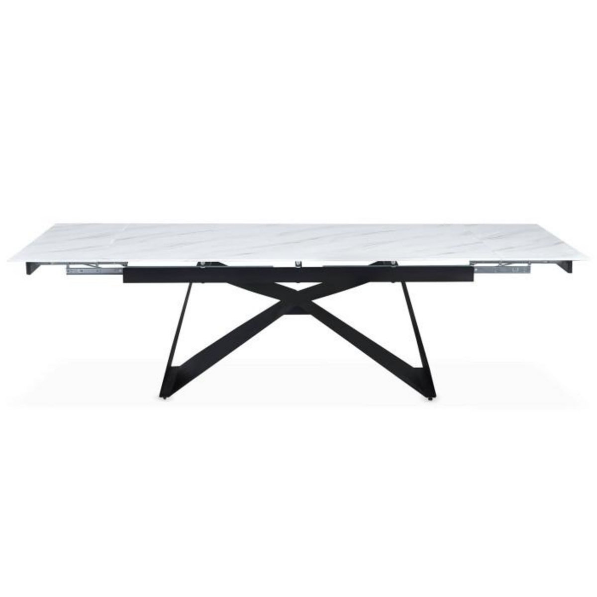 Paris Prix Table de Repas Extensible  Nayla  180-260cm Blanc & Noir