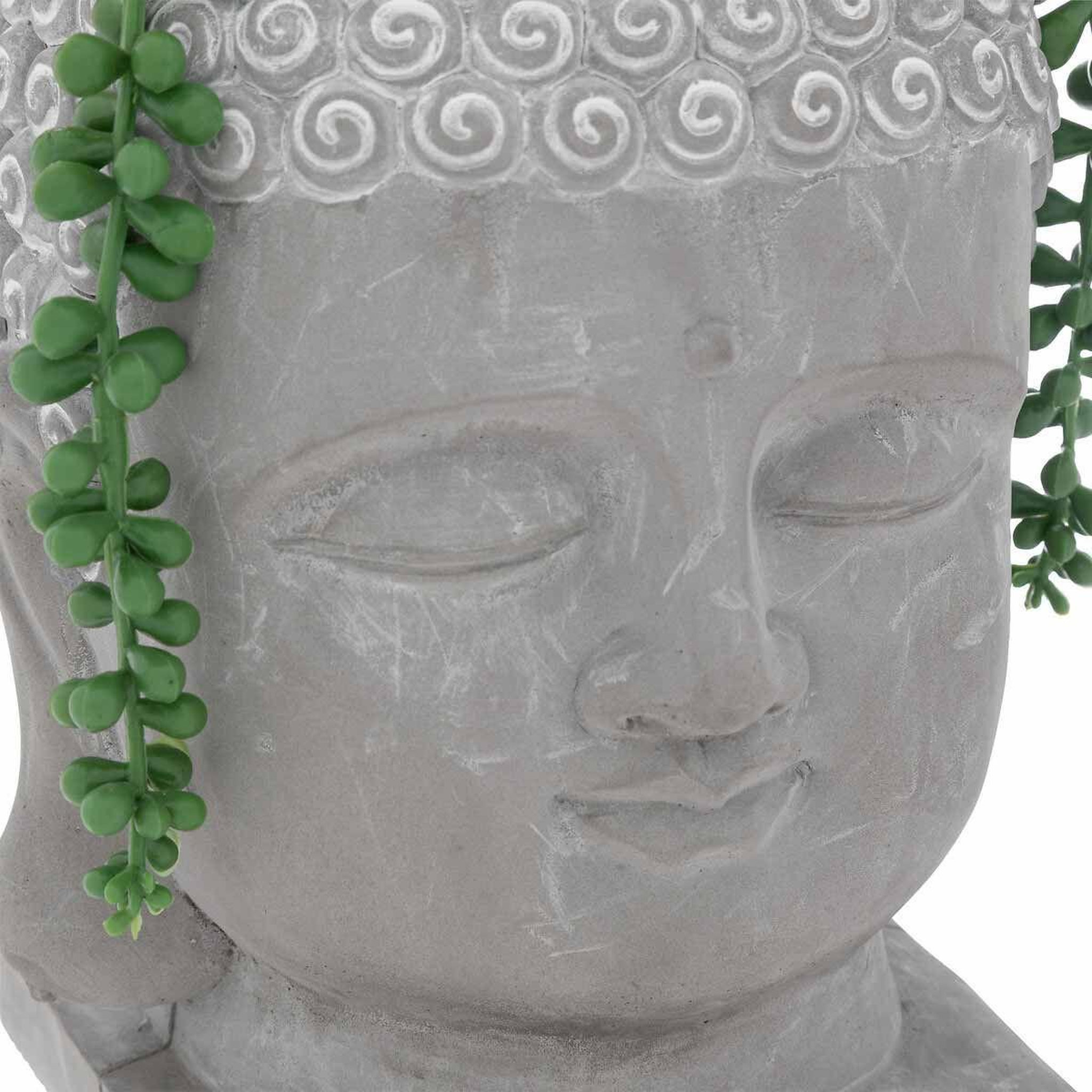 Voir la diapositive 3 : ATMOSPHERA Plante artificielle déco  bouddha  30cm gris