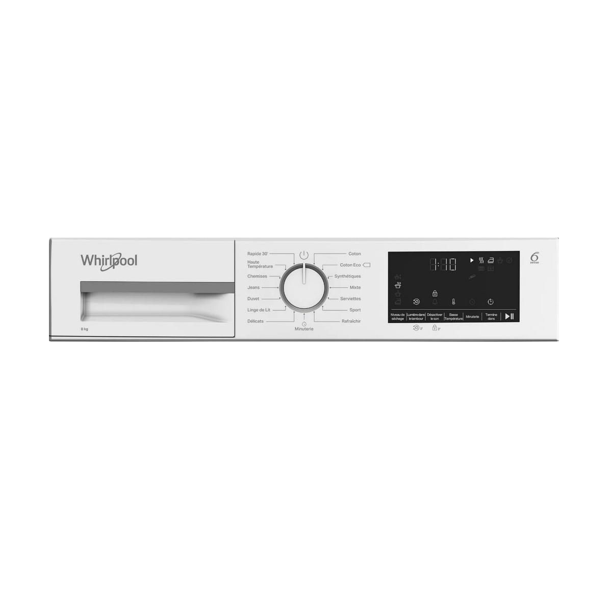Whirlpool Sèche-linge pompe à chaleur 8kg 60cm blanc - CWSD83MWWSFR