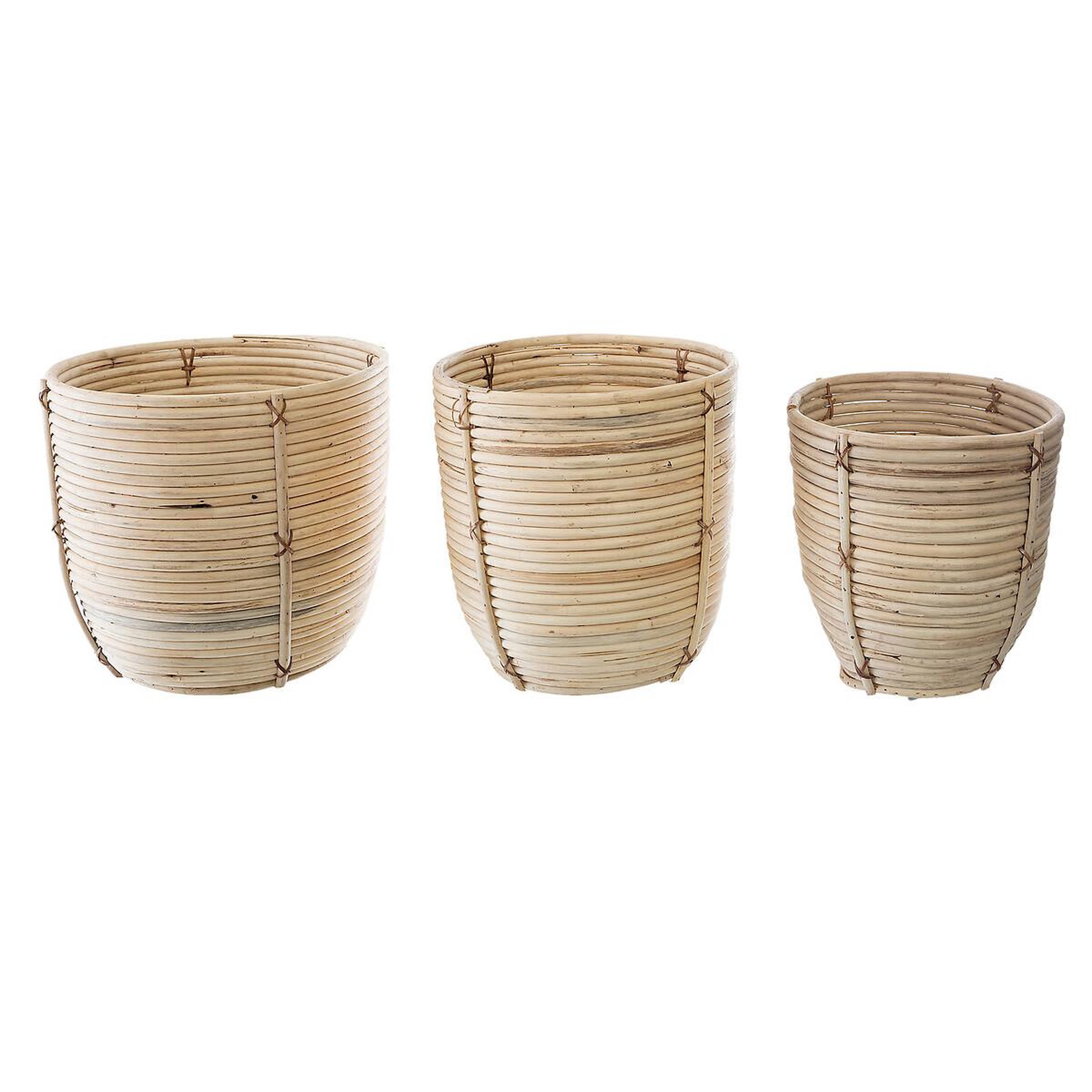 ATMOSPHERA Lot de 3 pots en rotin  eli  35cm naturel