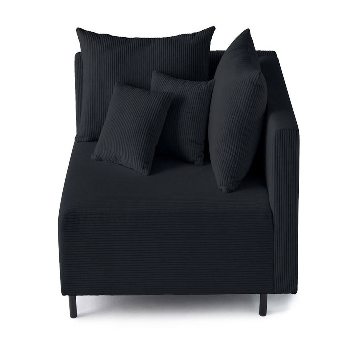 LISA DESIGN Edinburg - module d'assise d'angle droit - en velours côtelé