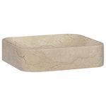 VIDAXL Lavabo Creme 40x40x10 cm Marbre