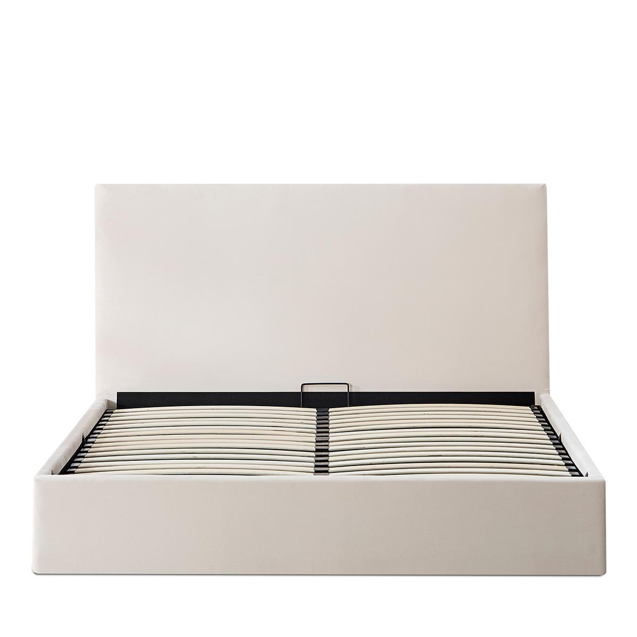 Voir la diapositive 1 : OLYMPE LITERIE Olympe literie | lit coffre velours beige nemesis 2 places