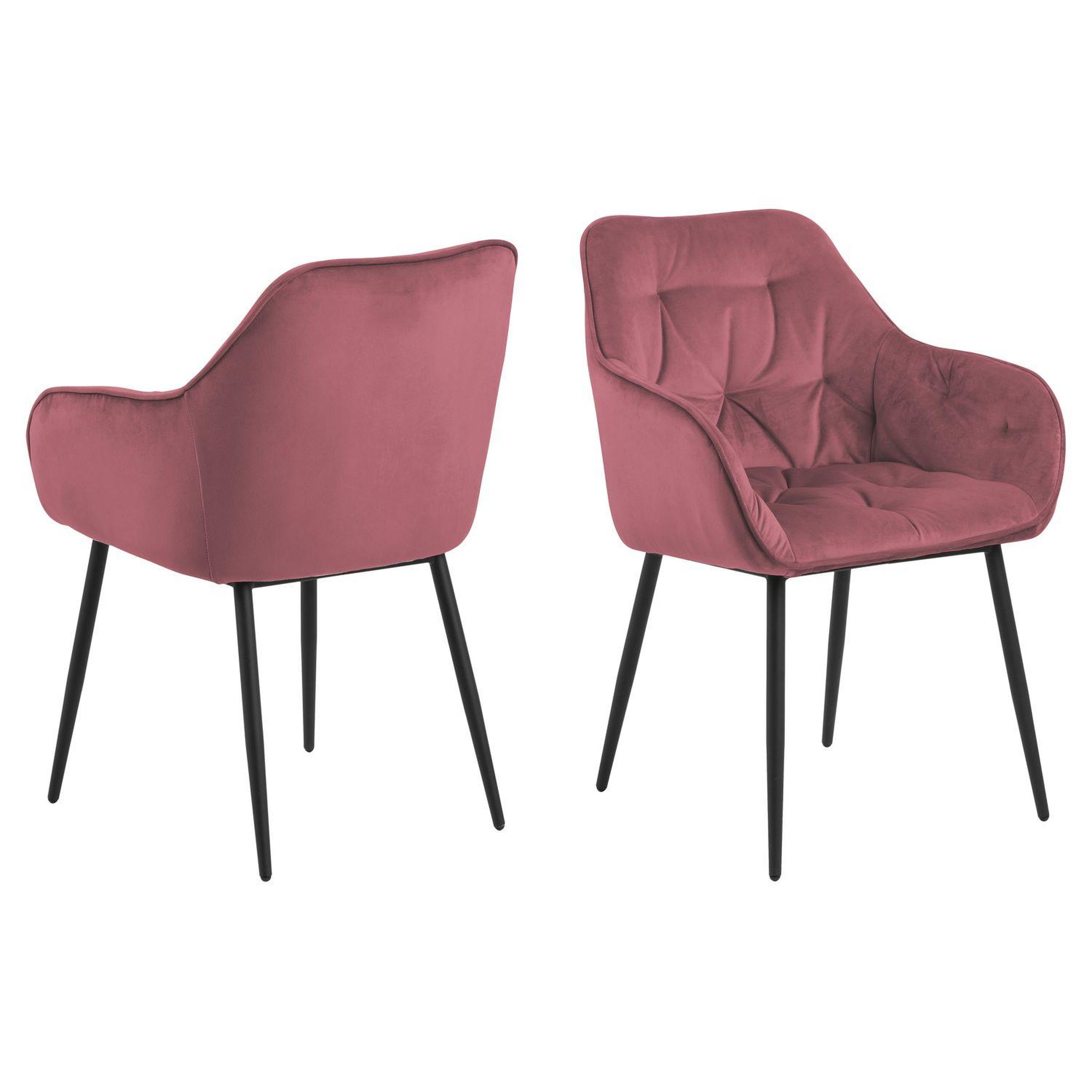 Voir la diapositive 1 : TOILINUX Lot de 2 chaises de salle à manger florie avec accoudoirs effet velours