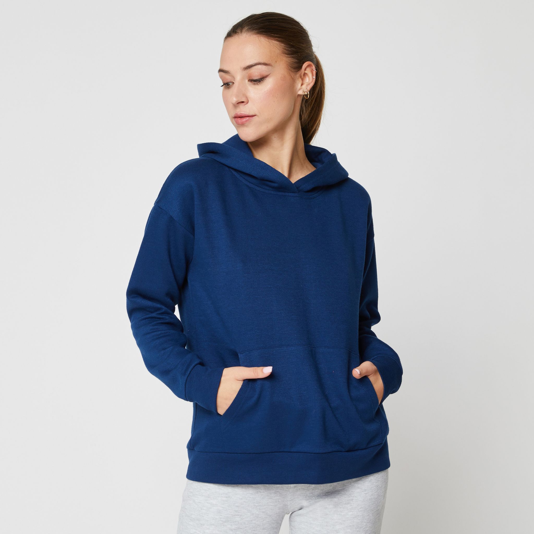 Pull à capuche femme Athleta Quarter Zip gris bruyère petit