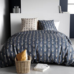 ATELIER DU COTON Housse de couette 240x220 PAON + 2 taies coton 57 fils