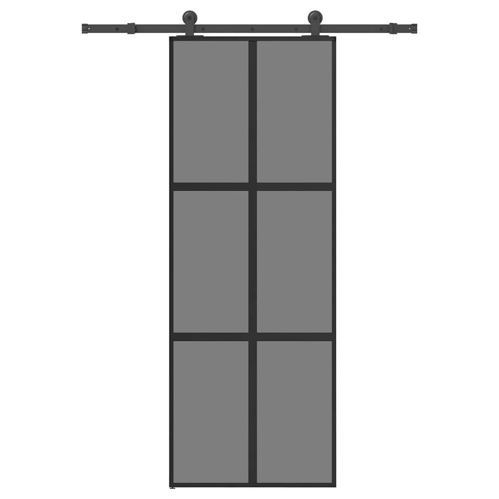 VIDAXL Porte coulissante kit de quincaillerie trempe verre aluminium