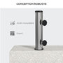 Voir la diapositive 5 : OUTSUNNY Pied de parasol en granite gris - poids net 25 Kg - 2 vis de serrage - compatible mât 32 à 48 mm
