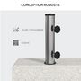 Voir la diapositive 5 : OUTSUNNY Pied de parasol en granite gris - poids net 25 Kg - 2 vis de serrage - compatible mât 32 à 48 mm