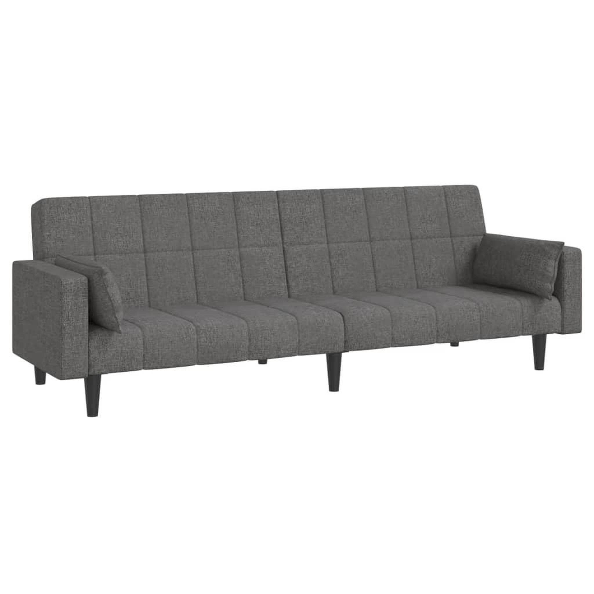 Voir la diapositive 2 : VIDAXL Canape-lit a 2 places avec deux oreillers gris clair tissu