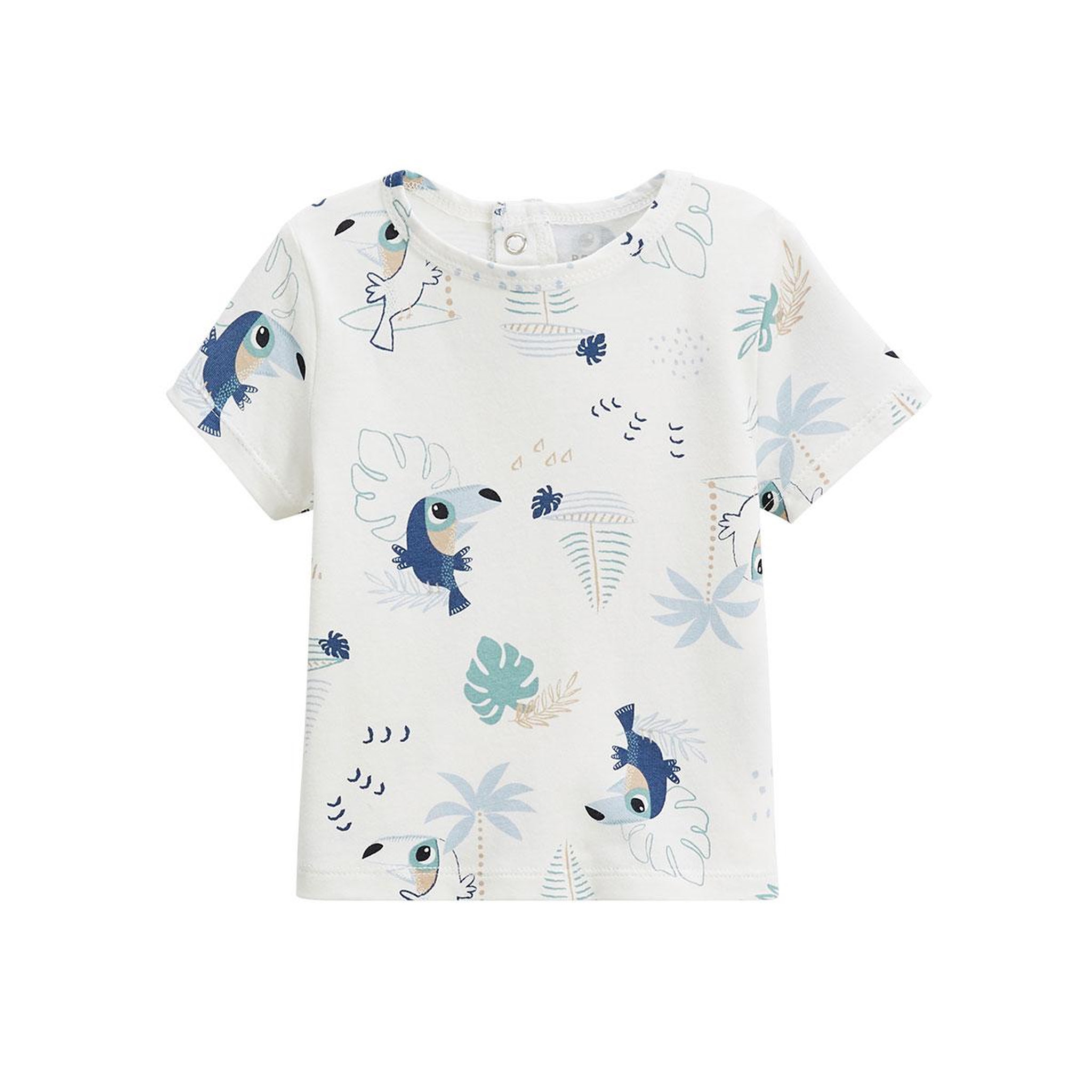 Voir la diapositive 4 : PETIT BEGUIN Ensemble salopette bébé en gaze de coton et t-shirt toucana