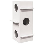 VIDAXL Maison pour chat blanc 43x43x90 cm bois de pin massif
