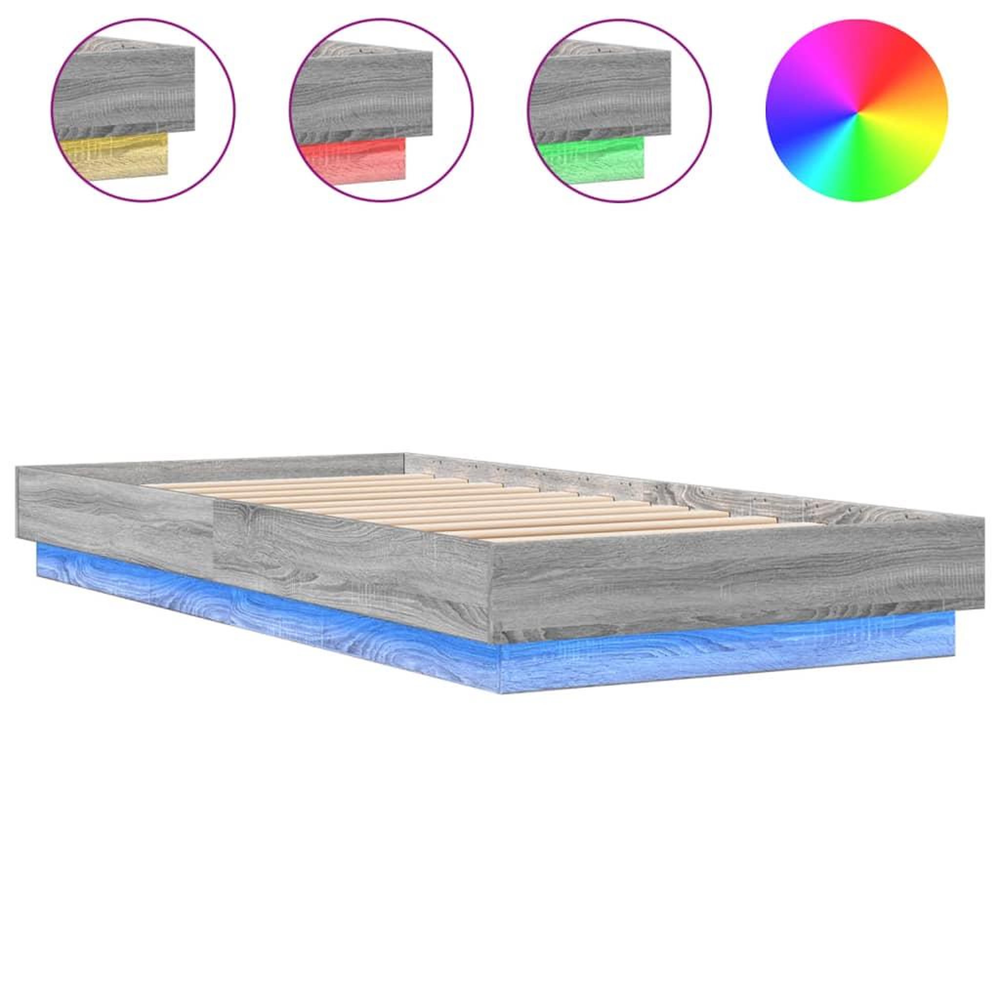 Voir la diapositive 2 : VIDAXL Cadre de lit sans matelas avec lumieres LED 100x200 cm