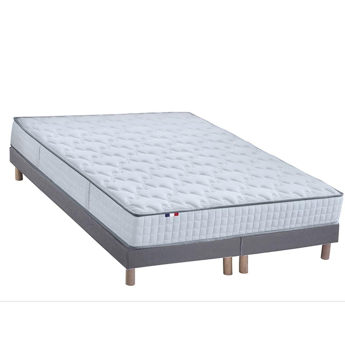 Ensemble Matelas Ressorts 7 zones + Sommier  2 x 90 x 200 cm COSMOS