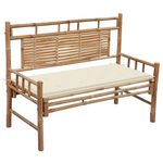 VIDAXL Banc de jardin avec coussin 120 cm Bambou