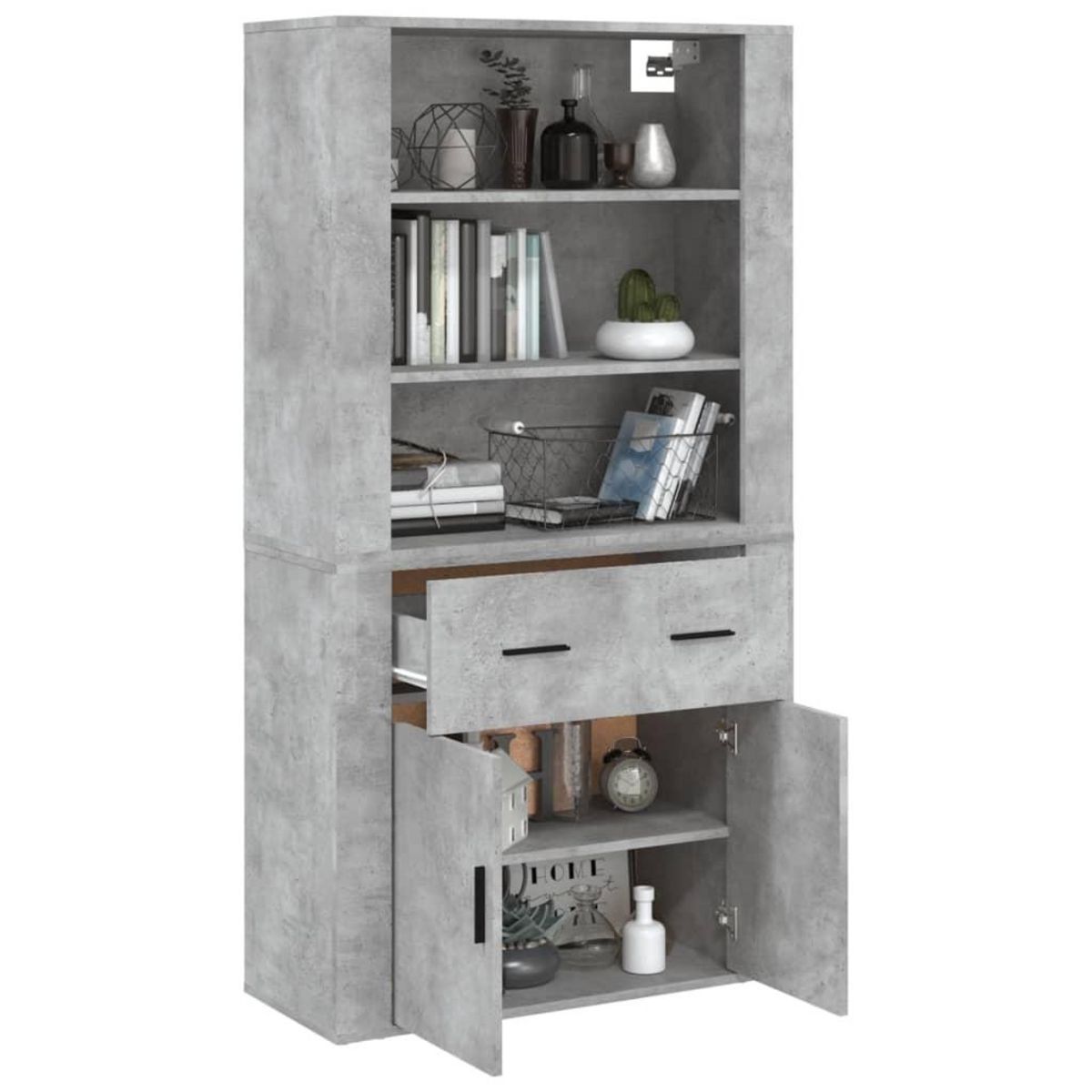 VIDAXL Buffet haut Gris beton Bois d'ingenierie