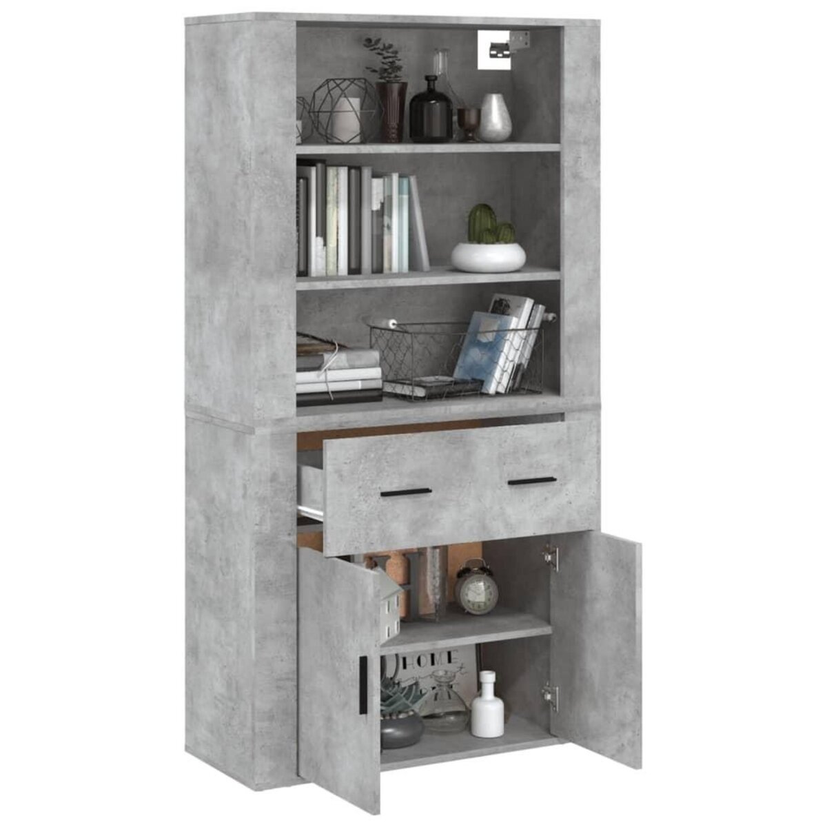 VIDAXL Buffet haut Gris beton Bois d'ingenierie