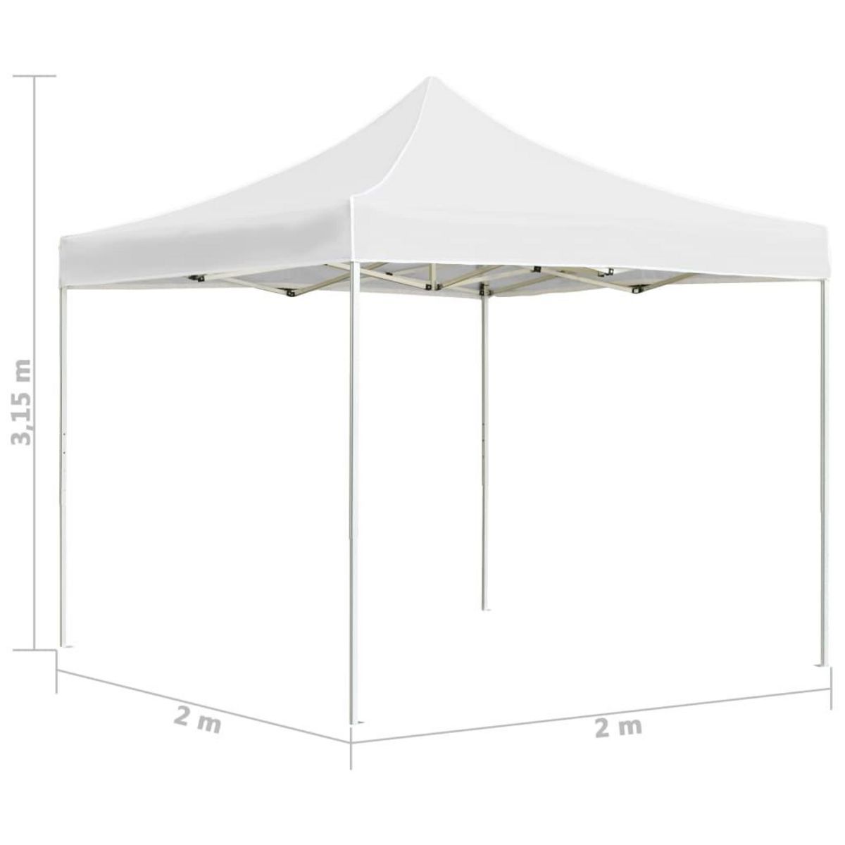 VIDAXL Tente de reception pliable Aluminium 2 x 2 m Blanc
