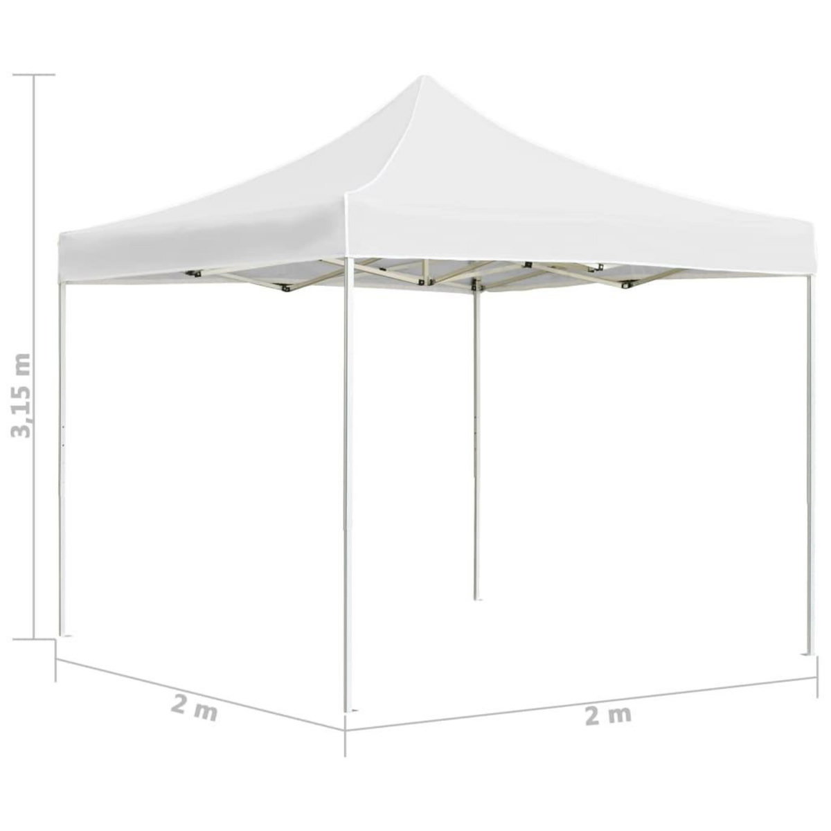 VIDAXL Tente de reception pliable Aluminium 2 x 2 m Blanc