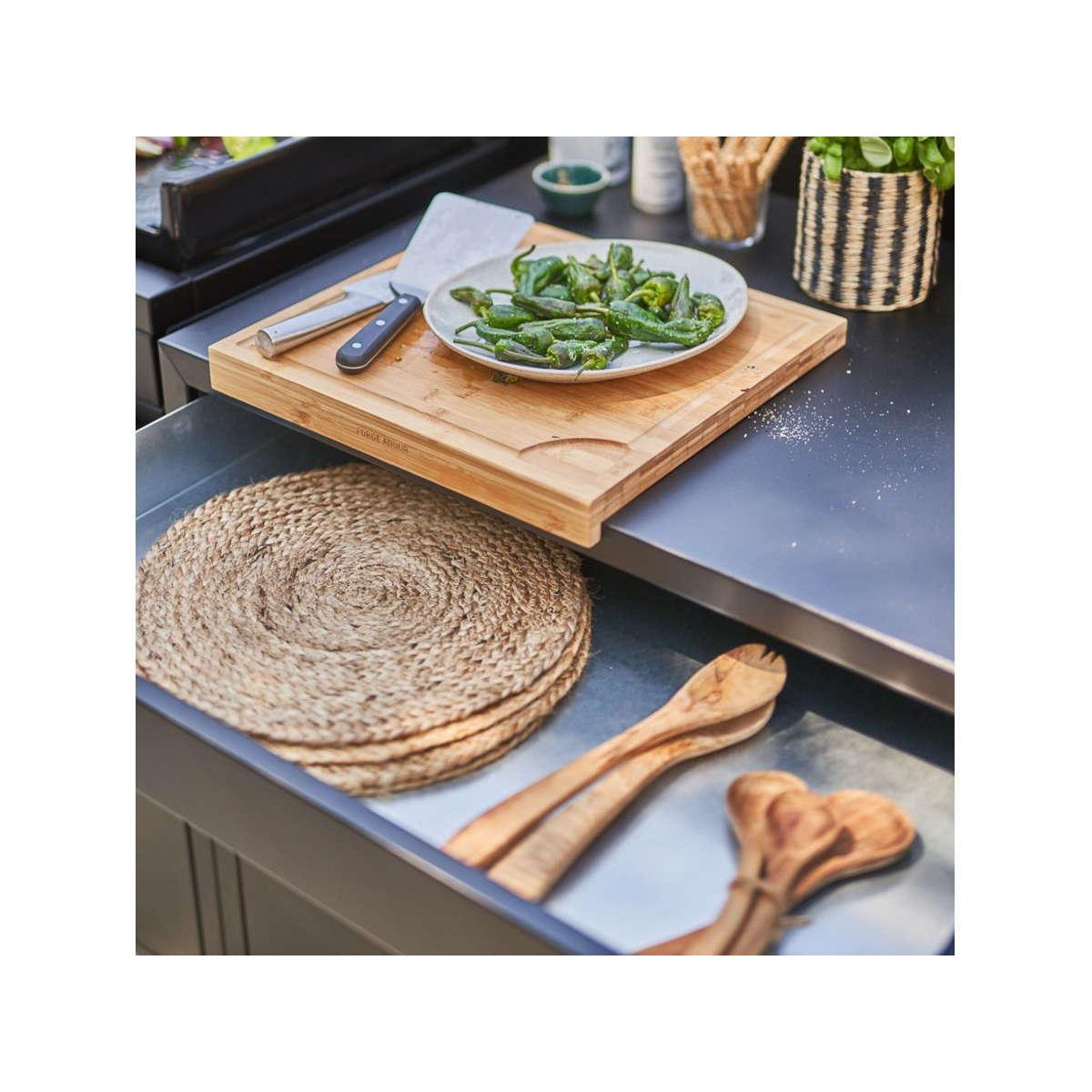 FORGE ADOUR Meuble de cuisine extérieure SDAF CBN desserte acier fermé Comptoir