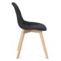 Voir la diapositive 3 : ID MARKET Lot de 4 chaises scandinaves GABY noires en tissu pour salle à manger